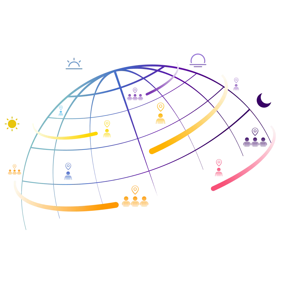 Any place, any time graphic