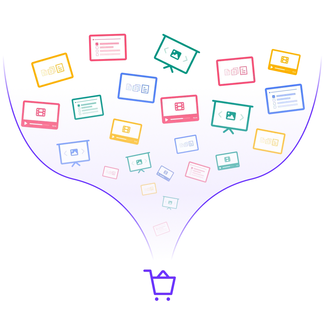 Bulk courses into shopping cart graphic