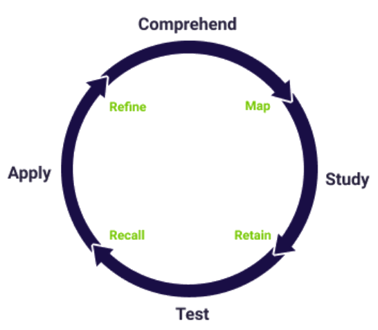 comprehend study test apply diagram elearning study learning cycle