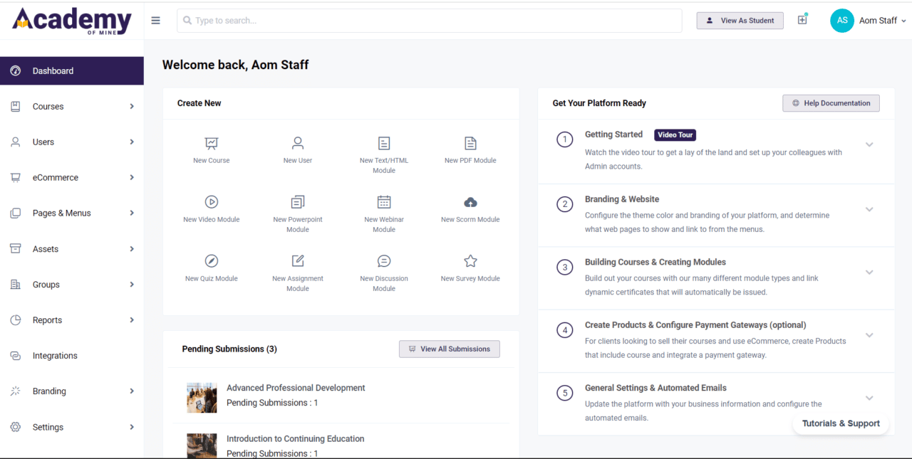 LMS Dashboard Interface